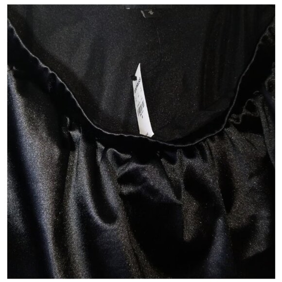 Express one shoulder Women's Black Bodysuit Off the Shoulder Satin Bodys - Picture 5 of 7